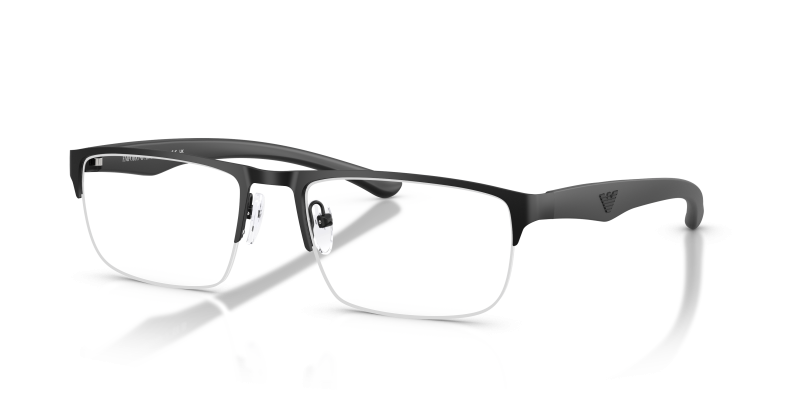 กรอบแว่นสายตา Emporio Armani EA1189-3001 Matte Black แว่นสายตา Emporio Armani EA1189-3001 สีดำด้าน มุมมองสามส่วนสี่