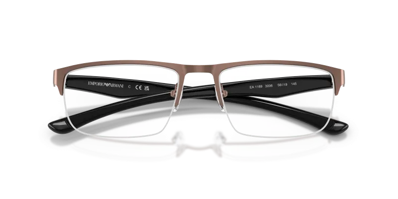 แว่นสายตา Emporio Armani EA1189-3006 สีทองแดงด้าน ภาพระยะใกล้ด้านหน้า