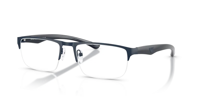 แว่นสายตา Emporio Armani EA1189-3018 สีน้ำเงินด้าน มุมมองสามส่วนสี่
