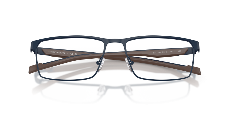 แว่นสายตา Emporio Armani EA1190-3018 สีน้ำเงินด้าน ภาพระยะใกล้ด้านหน้า