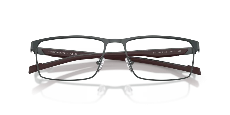 แว่นสายตา Emporio Armani EA1190-3443 สีเทาด้าน ภาพระยะใกล้ด้านหน้า