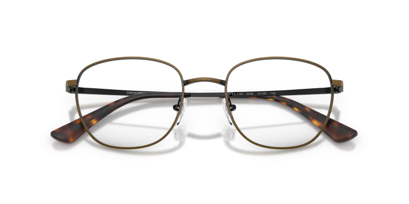 แว่นสายตา Emporio Armani EA1191-3446 สีทองแอนทีคขัดเงา มุมโคลสอัพหน้ากรอบ