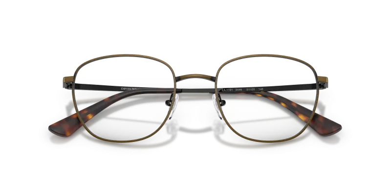 แว่นสายตา Emporio Armani EA1191-3446 สีทองแอนทีคขัดเงา มุมโคลสอัพหน้ากรอบ