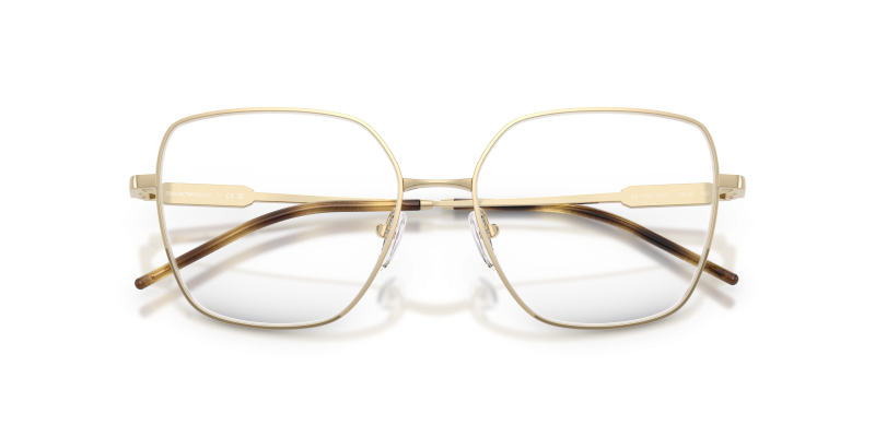 แว่นสายตา Emporio Armani EA1192-3013 สีทองอ่อนมันเงา มุมโคลสอัพหน้ากรอบ