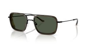 แว่นกันแดด Emporio Armani EA2162-30019A สีดำด้าน เลนส์โพลาไรซ์สีเขียวเข้ม ทรงสี่เหลี่ยมจัตุรัส