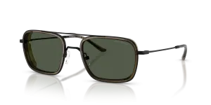 แว่นกันแดด Emporio Armani EA2162-30019A สีดำด้าน เลนส์โพลาไรซ์สีเขียวเข้ม ทรงสี่เหลี่ยมจัตุรัส