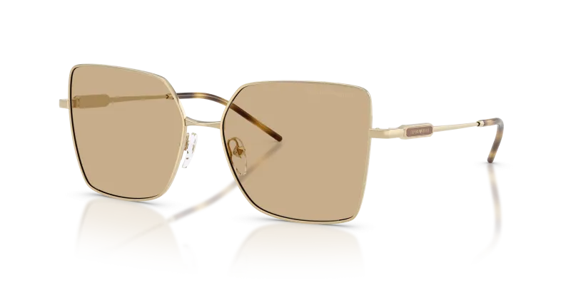 แว่นกันแดด Emporio Armani EA2179-301373 Shiny Pale Gold Dark Brown แว่นกันแดด Emporio Armani EA2179-301373 สีทองอ่อนมันเงา เลนส์น้ำตาลเข้มทึบ