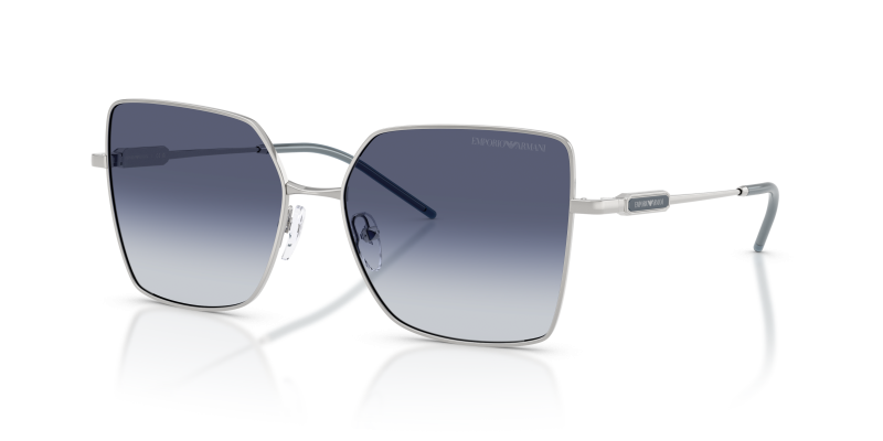 แว่นกันแดด Emporio Armani EA2179-30158H Shiny Silver Grey Gradient Blue แว่นกันแดด Emporio Armani EA2179-30158H เงินประกาย เลนส์ไล่ระดับสีน้ำเงินสู่เทาเข้ม
