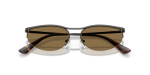 แว่นกันแดด Emporio Armani EA2180-344573 Shiny Anticate Silver Dark Brown แว่นกันแดด Emporio Armani EA2180-344573 close-up ด้านหน้า