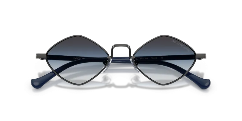 แว่นกันแดด Emporio Armani EA2182-34448G เงินแอนทีคมันวาว ภาพระยะใกล้ด้านหน้า