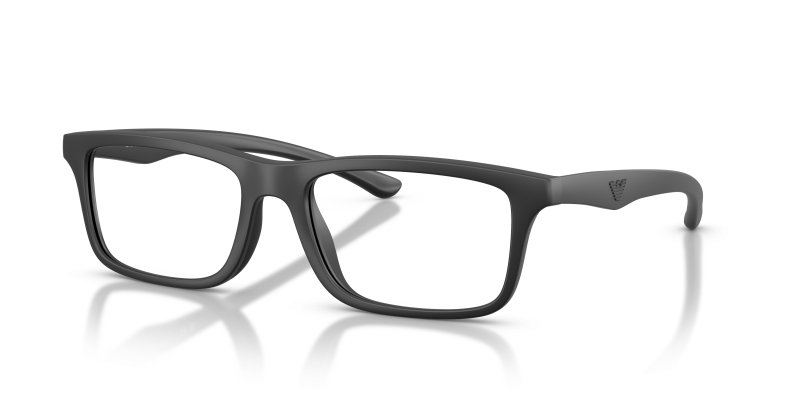กรอบแว่นสายตา Emporio Armani EA3285U-5001 Matte Black/Black Rubber แว่นสายตา Emporio Armani EA3285U-5001 มุมเฉียง สีดำด้าน/รับเบอร์ดำ สำหรับผู้ชาย