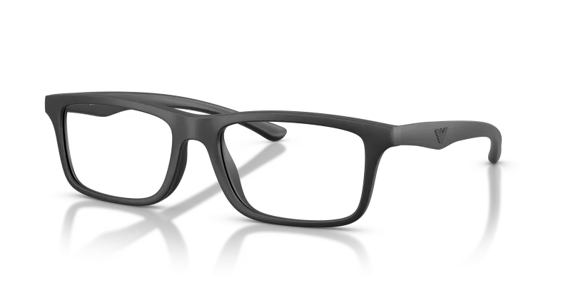 กรอบแว่นสายตา Emporio Armani EA3285U-5001 Matte Black/Black Rubber แว่นสายตา Emporio Armani EA3285U-5001 มุมเฉียง สีดำด้าน/รับเบอร์ดำ สำหรับผู้ชาย