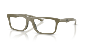 แว่นสายตา Emporio Armani EA3285U-5437 มุมเฉียง น้ำตาลอ่อนมันวาว/ยางสีน้ำตาล สำหรับผู้ชาย
