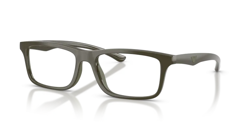 กรอบแว่นสายตา Emporio Armani EA3285U-6449 Shiny Green/Green Rubber แว่นสายตา Emporio Armani EA3285U-6449 มุมเฉียง เขียวมันวาว/ยางสีเขียว สำหรับผู้ชาย