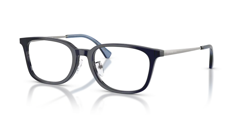 แว่นสายตา Emporio Armani EA3296D-5358 สีน้ำเงินโปร่งใสประกาย มุมสามส่วนสี่
