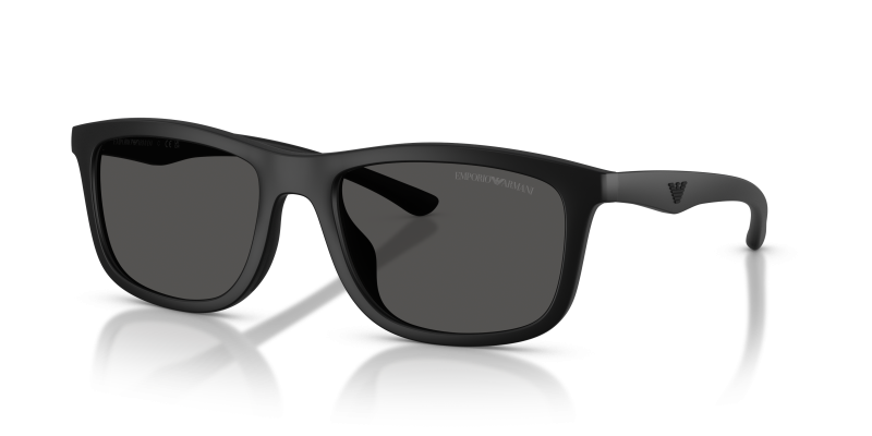 แว่นกันแดด Emporio Armani EA4277U-500187 Matte Black/Black Rubber Dark Grey แว่นกันแดด Emporio Armani EA4277U-500187 มุมเฉียง สีดำด้าน/รับเบอร์ดำ สำหรับผู้ชาย