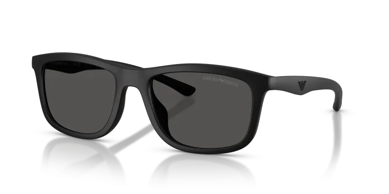 แว่นกันแดด Emporio Armani EA4277U-500187 Matte Black/Black Rubber Dark Grey แว่นกันแดด Emporio Armani EA4277U-500187 มุมเฉียง สีดำด้าน/รับเบอร์ดำ สำหรับผู้ชาย