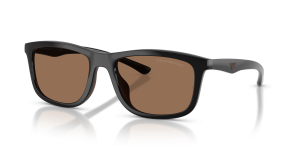 แว่นกันแดด Emporio Armani EA4277U-501773 มุมเฉียง ดำมันวาว/ยางสีน้ำตาล สำหรับผู้ชาย