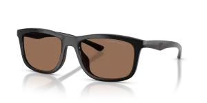 แว่นกันแดด Emporio Armani EA4277U-501773 มุมเฉียง ดำมันวาว/ยางสีน้ำตาล สำหรับผู้ชาย