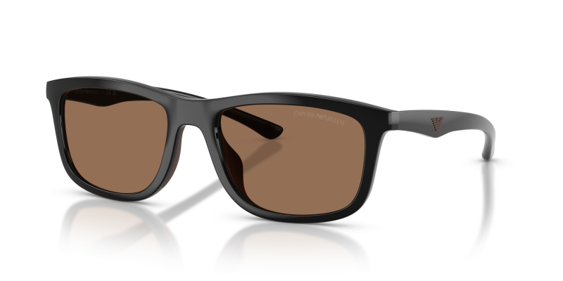 แว่นกันแดด Emporio Armani EA4277U-501773 Shiny Black/Brown Rubber Dark Brown แว่นกันแดด Emporio Armani EA4277U-501773 มุมเฉียง ดำมันวาว/ยางสีน้ำตาล สำหรับผู้ชาย