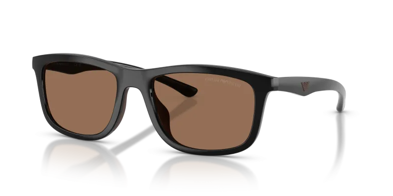 แว่นกันแดด Emporio Armani EA4277U-501773 Shiny Black/Brown Rubber Dark Brown แว่นกันแดด Emporio Armani EA4277U-501773 มุมเฉียง ดำมันวาว/ยางสีน้ำตาล สำหรับผู้ชาย