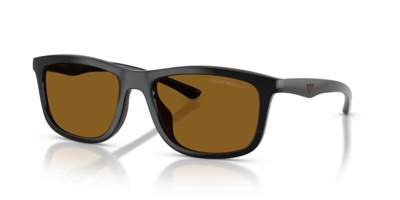 แว่นกันแดด Emporio Armani EA4277U-501783 Shiny Black Dark Brown Polarized แว่นกันแดด Emporio Armani EA4277U-501783 มุมเฉียง สีดำประกาย สำหรับผู้ชาย