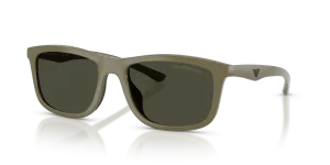 แว่นกันแดด Emporio Armani EA4277U-543782 มุมเฉียง น้ำตาลอ่อนมันวาว/ยางสีน้ำตาล สำหรับผู้ชาย