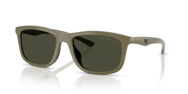 แว่นกันแดด Emporio Armani EA4277U-543782 มุมเฉียง น้ำตาลอ่อนมันวาว/ยางสีน้ำตาล สำหรับผู้ชาย
