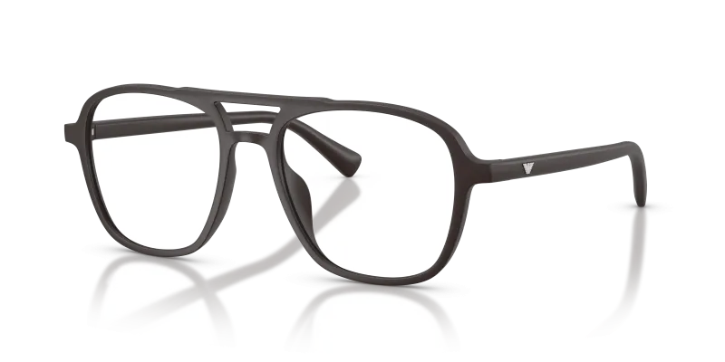 แว่นกันแดด Emporio Armani EA4279U-58581W น้ำตาลเข้มด้าน เลนส์ใส มุมสามส่วนสี่