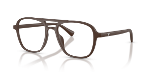 แว่นกันแดด Emporio Armani EA4279U-64511W น้ำตาลอมแดงเนื้อแมท เลนส์ใส มุมสามส่วนสี่