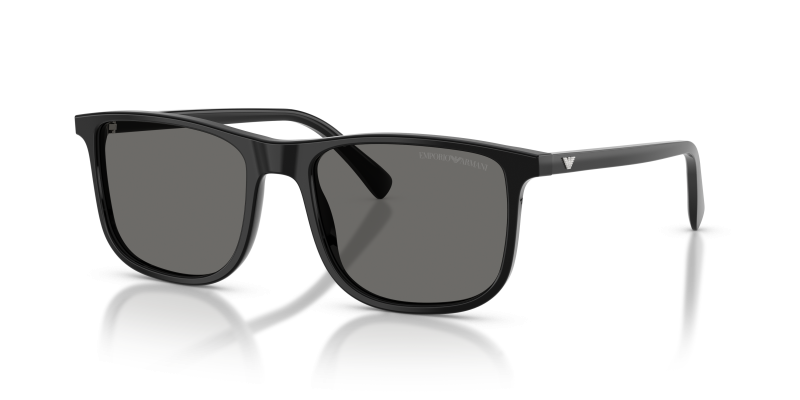 แว่นกันแดด Emporio Armani EA4280F-501787 Shiny Black Grey แว่นกันแดด Emporio Armani EA4280F-501787 ดำประกาย เลนส์เทา มุมสามส่วนสี่