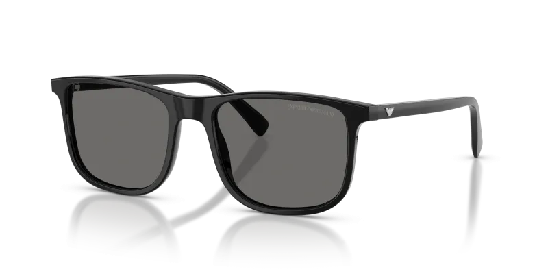 แว่นกันแดด Emporio Armani EA4280F-501787 Shiny Black Grey แว่นกันแดด Emporio Armani EA4280F-501787 ดำประกาย เลนส์เทา มุมสามส่วนสี่