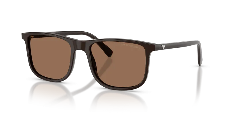 แว่นกันแดด Emporio Armani EA4280F-645273 น้ำตาลประกาย เลนส์น้ำตาลเข้ม มุมสามส่วนสี่