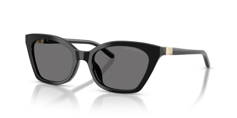แว่นกันแดด Emporio Armani EA4284U-501781 Shiny Black Dark Grey Polarized แว่นกันแดด Emporio Armani EA4284U-501781 มุมเฉียง สีดำประกาย สำหรับผู้หญิง