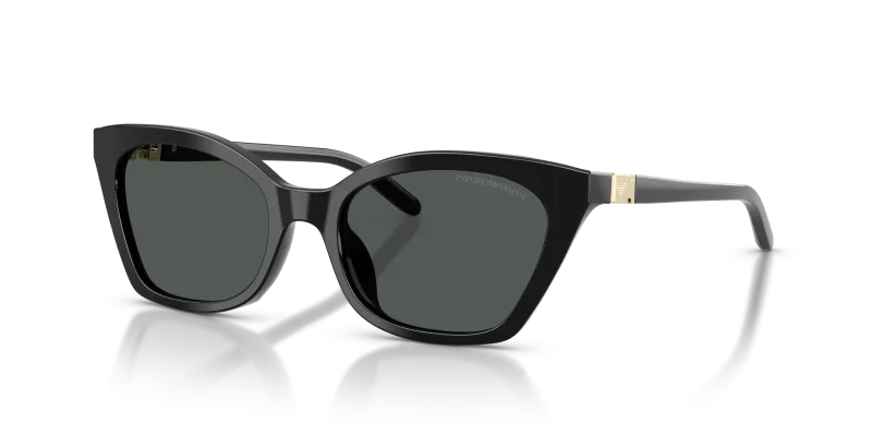 แว่นกันแดด Emporio Armani EA4284U-501787 Shiny Black Dark Grey แว่นกันแดด Emporio Armani EA4284U-501787 มุมเฉียง สีดำประกาย สำหรับผู้หญิง