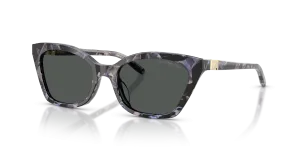 แว่นกันแดด Emporio Armani EA4284U-646087 มุมเฉียง สีเทาฮาวานาแวววาว สำหรับผู้หญิง