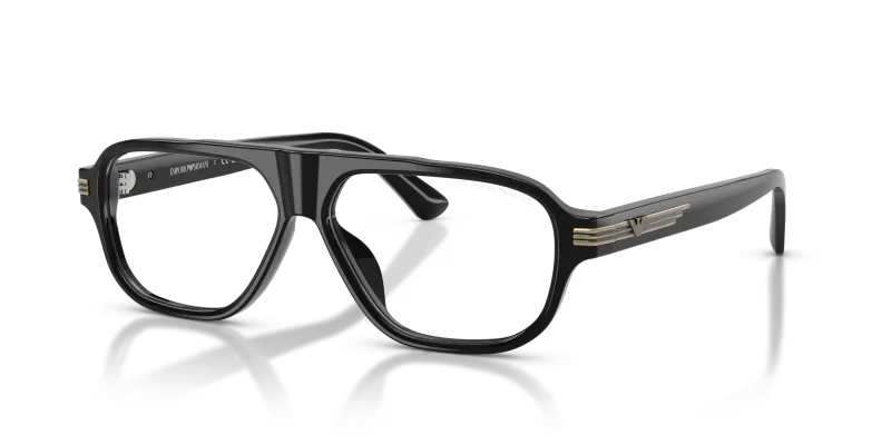 แว่นกันแดด Emporio Armani EA4285U-50171W Shiny Black Clear แว่นกันแดด Emporio Armani EA4285U-50171W ดำประกาย เลนส์ใส ทรงนักบิน