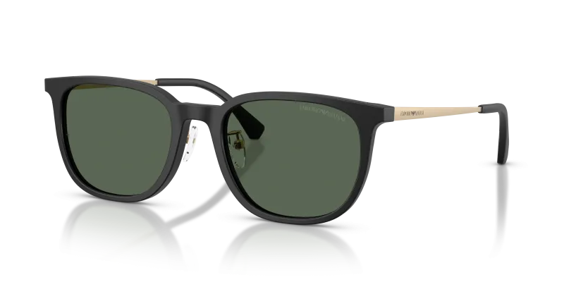 แว่นกันแดด Emporio Armani EA4286D-500171 Matte Black Dark Green แว่นกันแดด Emporio Armani EA4286D-500171 ดำด้าน ขาแว่นโทนทอง เลนส์เขียวเข้ม มุมสามส่วนสี่