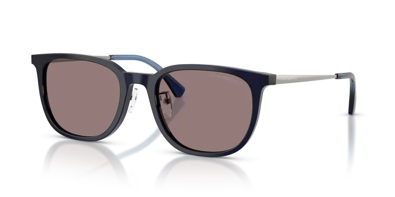 แว่นกันแดด Emporio Armani EA4286D-53587N น้ำเงินโปร่งใสประกาย เลนส์สีม่วงเข้ม มุมสามส่วนสี่