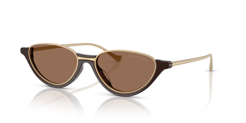 แว่นกันแดด Emporio Armani EA4288U-645873 มุมเฉียง สีน้ำตาลประกาย สำหรับผู้หญิง