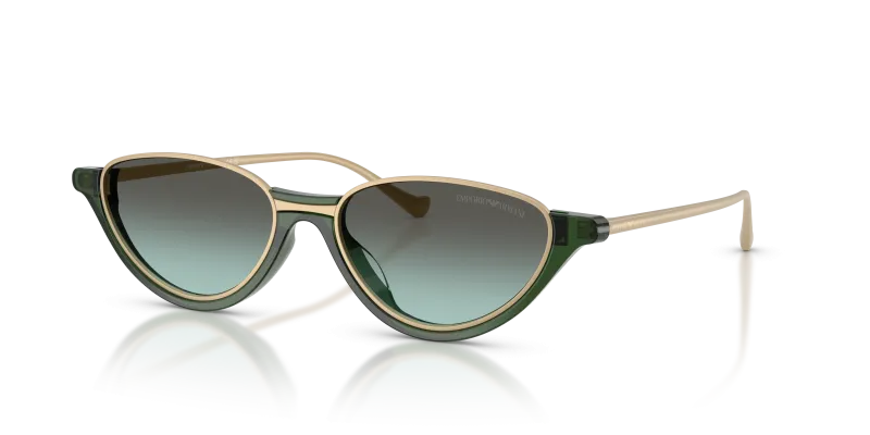 แว่นกันแดด Emporio Armani EA4288U-65002A Shiny Transparent Green Green Gradient Green แว่นกันแดด Emporio Armani EA4288U-65002A มุมเฉียง สีเขียวใสมันเงา สำหรับผู้หญิง