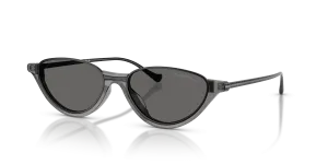 แว่นกันแดด Emporio Armani EA4288U-650187 มุมเฉียง สีเทาโปร่งใสประกาย สำหรับผู้หญิง