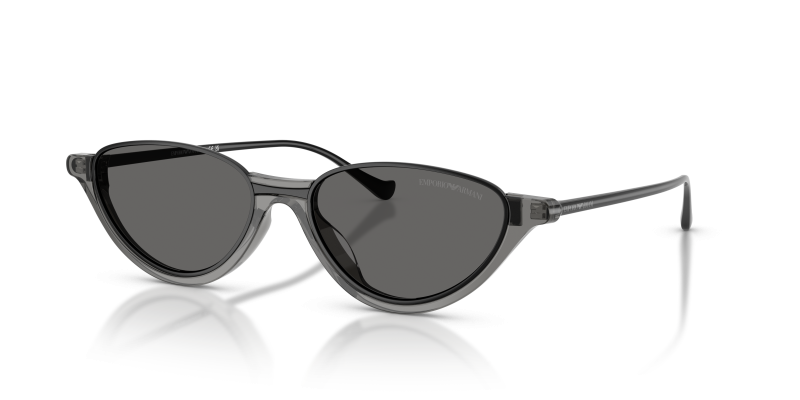 แว่นกันแดด Emporio Armani EA4288U-650187 Shiny Transparent Grey Grey แว่นกันแดด Emporio Armani EA4288U-650187 มุมเฉียง สีเทาโปร่งใสประกาย สำหรับผู้หญิง