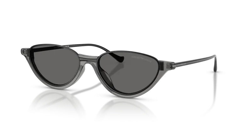 แว่นกันแดด Emporio Armani EA4288U-650187 Shiny Transparent Grey Grey แว่นกันแดด Emporio Armani EA4288U-650187 มุมเฉียง สีเทาโปร่งใสประกาย สำหรับผู้หญิง