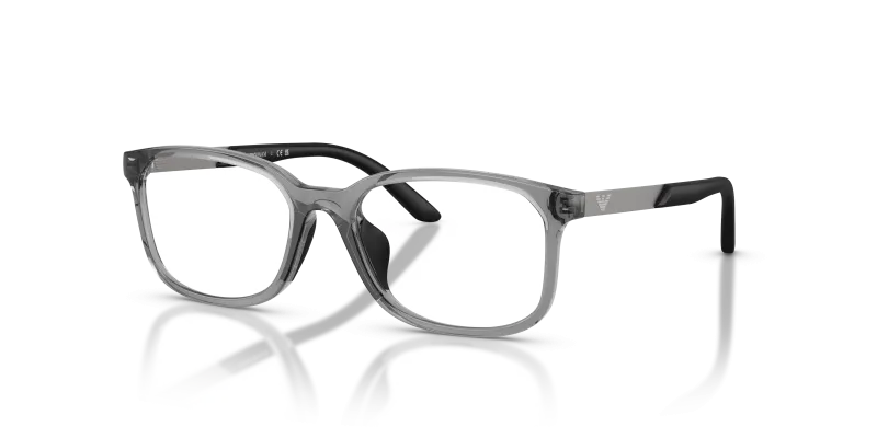 กรอบแว่นสายตา Emporio Armani EK3008U-6491 Shiny Transparent Grey แว่นสายตา Emporio Armani EK3008U-6491 มุมเฉียง สีเทาโปร่งใสประกาย สำหรับเด็กผู้ชาย