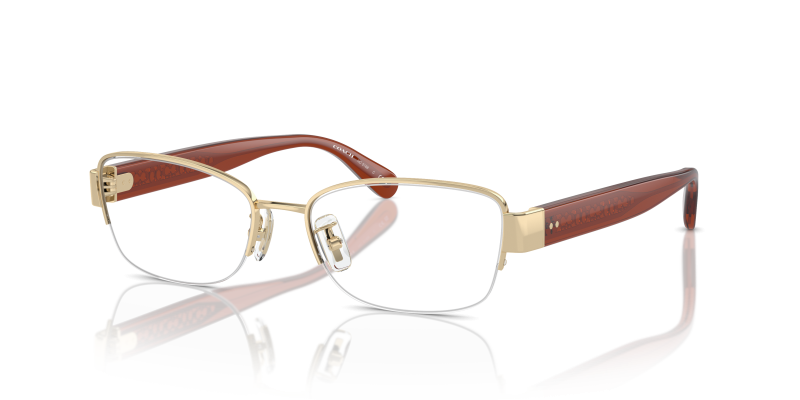 กรอบแว่นสายตา Coach HC5168-9005 Shiny Light Gold Coach HC5168-9005 9005 แว่นสายตาสีทองอ่อนประกาย สำหรับผู้หญิง