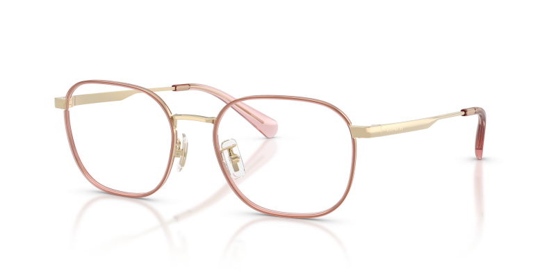 กรอบแว่นสายตา Coach HC5211-9469 Shiny Light Gold Pink แว่นสายตา Coach HC5211-9469 ทองอ่อนมันวาว/สีชมพู มุมสามส่วนสี่