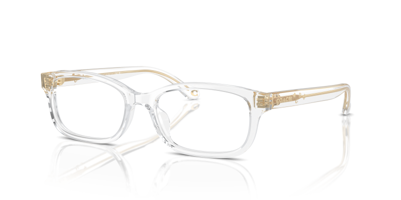 กรอบแว่นสายตา Coach HC6233U-5111 Transparent Clear Coach HC6233U-5111 5111 แว่นสายตาทรงสี่เหลี่ยมผืนผ้าใสประกาย สำหรับผู้หญิง