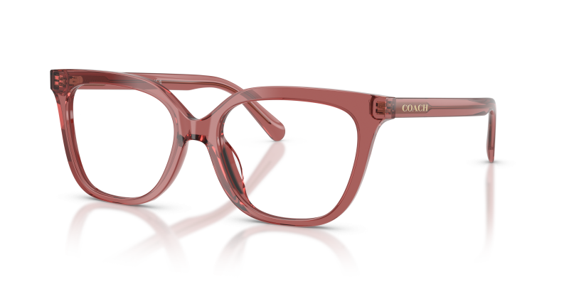 กรอบแว่นสายตา Coach HC6302U-5961 Transparent Smoke Pink แว่นสายตา Coach HC6302U-5961 สีชมพูสโมคโปร่งใส มุมสามส่วนสี่