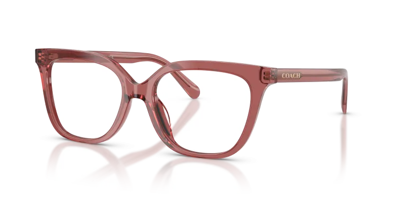 แว่นสายตา Coach HC6302U-5961 สีชมพูสโมคโปร่งใส มุมสามส่วนสี่